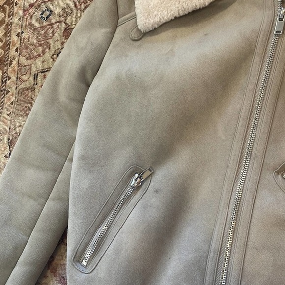 Zara textured biker jacket medium - Picture 7 of 8